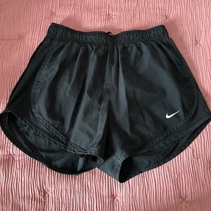 black nike track shorts